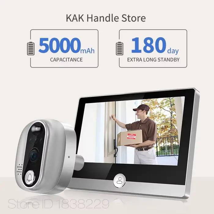 KAK visionneuse de porte caméra WiFi Tuya SmartLife APP 1080P judas numérique