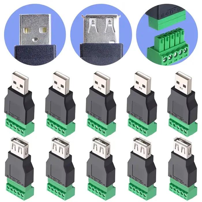 Connecteur USB 2.0 de type avec borne à vis à 5 broches
