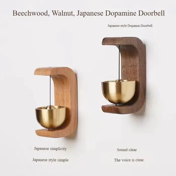 Sonnette en bois, carillon d'entrée à ventouse