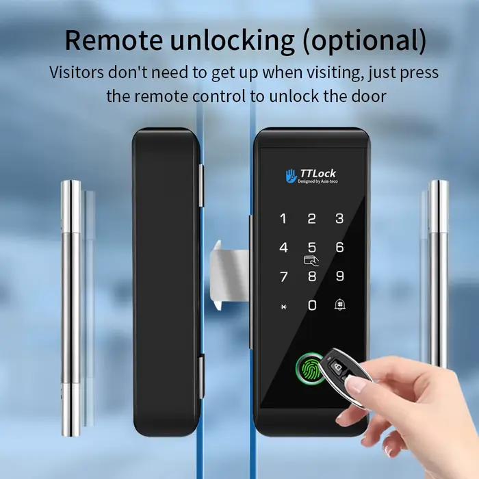 Ttlock APP serrure de porte en verre en bois Bluetooth déverrouillage à distance empreinte digitale App carte mot de