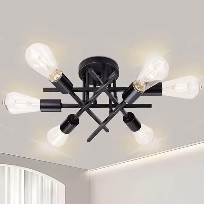 Plafonnier sans ampoule suspension industrielle moderne pour salon/salle à manger/chambre à coucher/cuisine café