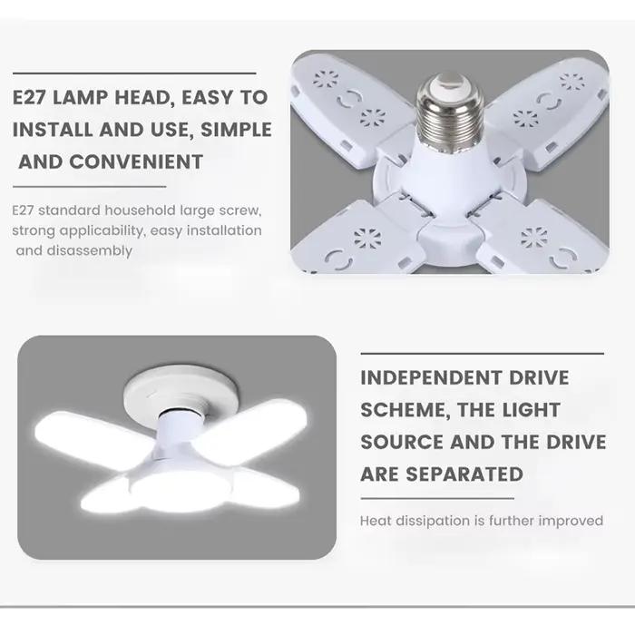 Ampoule LED pliable en forme d'éventail E27
