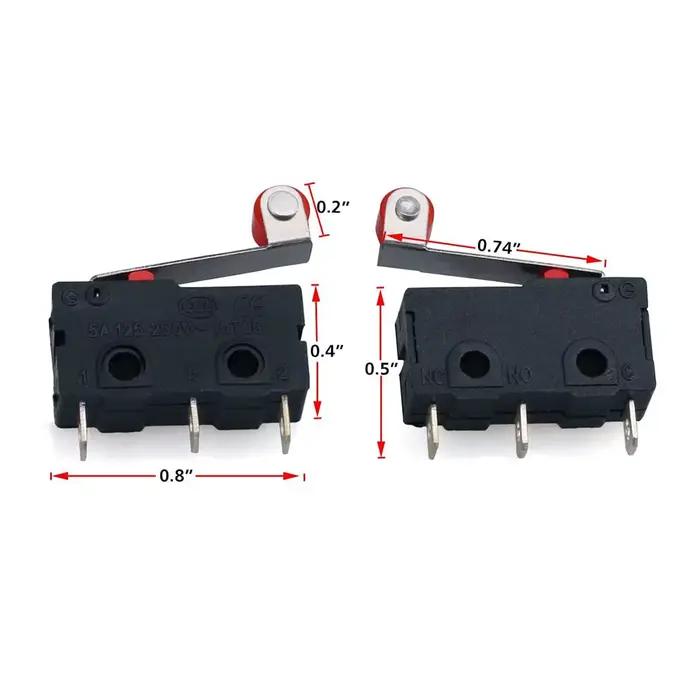 10 pièces Micro interrupteur de fin de course KW12-3 AC 250V 5A SPDT 1NO 1NC