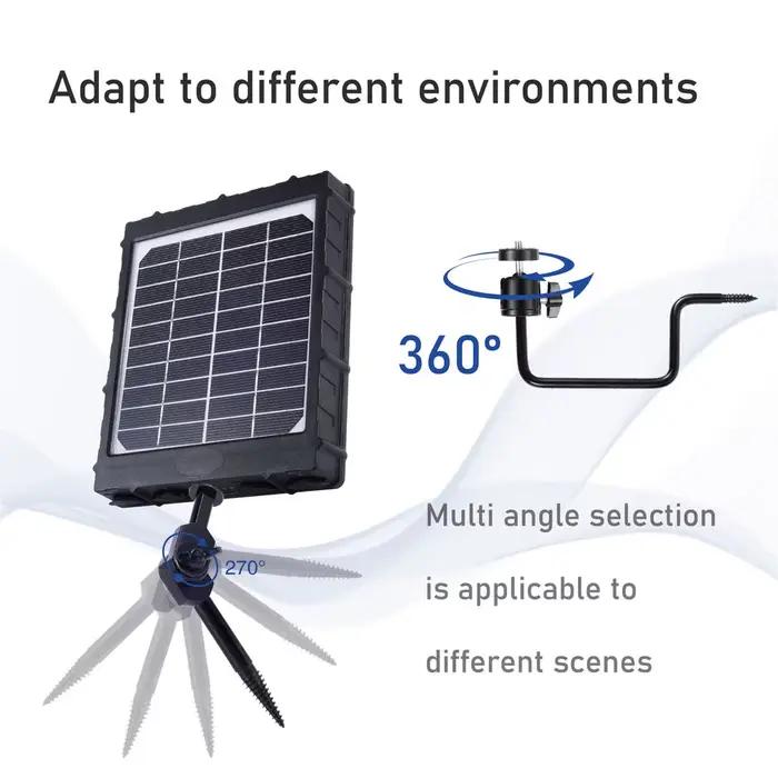Panneau solaire de caméra de sentier avec 3W 8000mAh 5V 12V 9V 6V