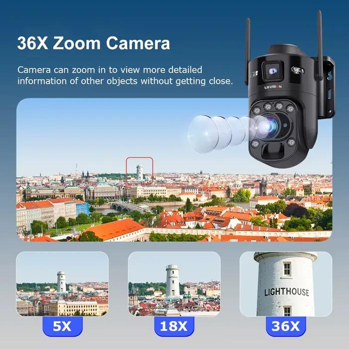 Caméra solaire UBOX PRO 10MP 4G AOV avec zoom optique 36X