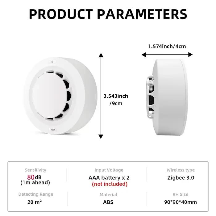 ONENUO Tuya ZigBee détecteur de fumée intelligent Protection de sécurité