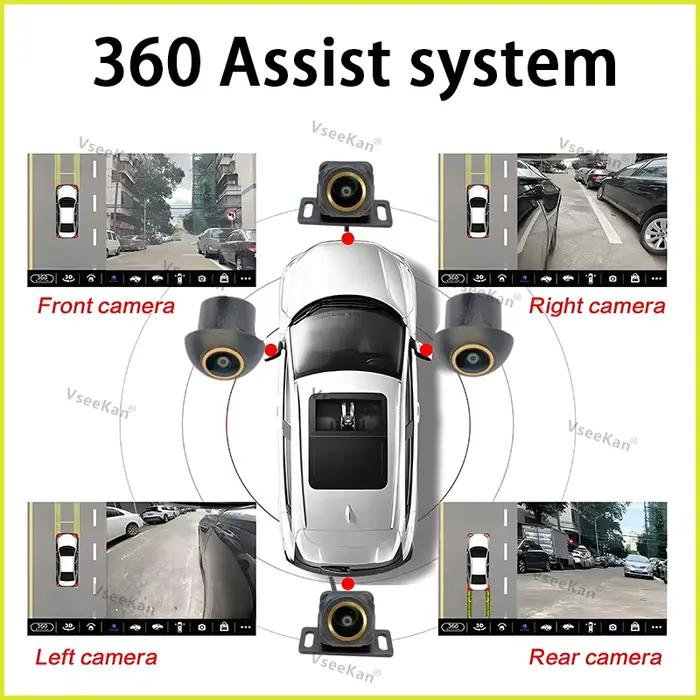 Caméra WDR 360 pour Android Multimédia avec App 360 Intégrée Panoramique 360° Vision Nocturne 8K Super HD 3D AHD1080P 720P Or Rouge