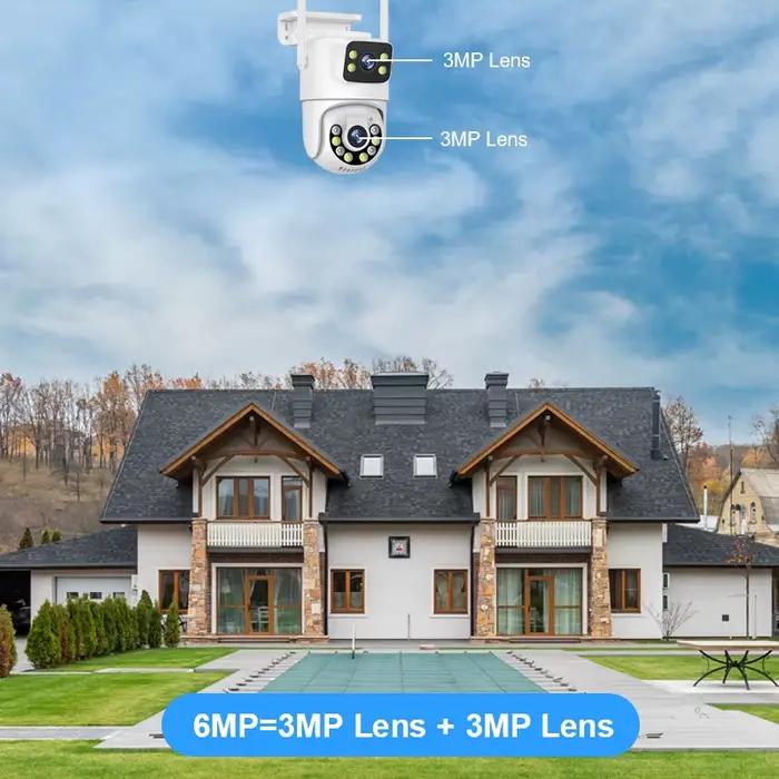 Smar-Caméra de surveillance extérieure PTZ IP WiFi HD 6MP