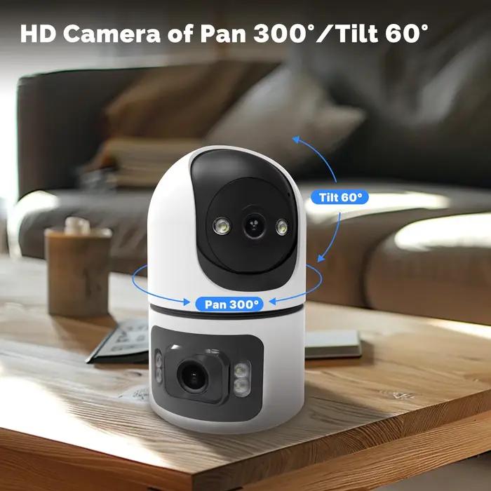 Moes Tuya WiFi caméra intelligente intérieure 8MP objectif double écran 2.4G/5G Vision nocturne infrarouge détection de mouvement suivi automatique Audio bidirectionnel