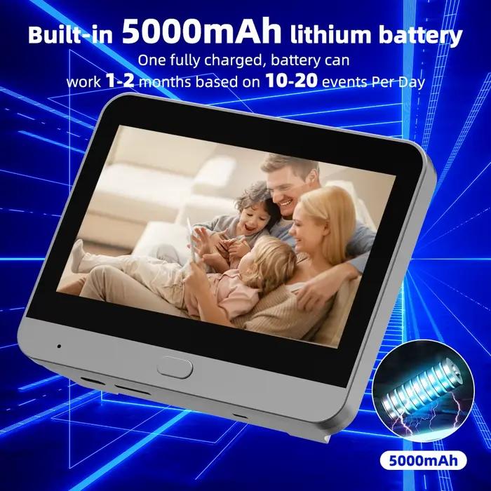 Tuya Smart 3MP 140 ° grand Angle de vue Mini judas numérique visionneuse WiFi IR PIR détection sonnette caméra de porte Alexa Google