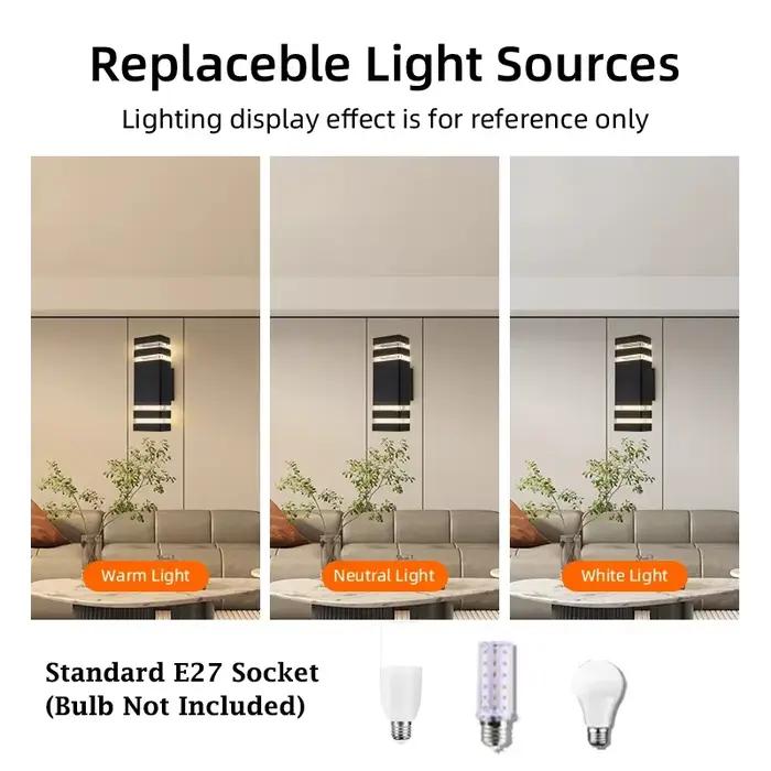 LED appliques extérieures E27 haut vers le bas applique murale extérieure IP65 LED étanche