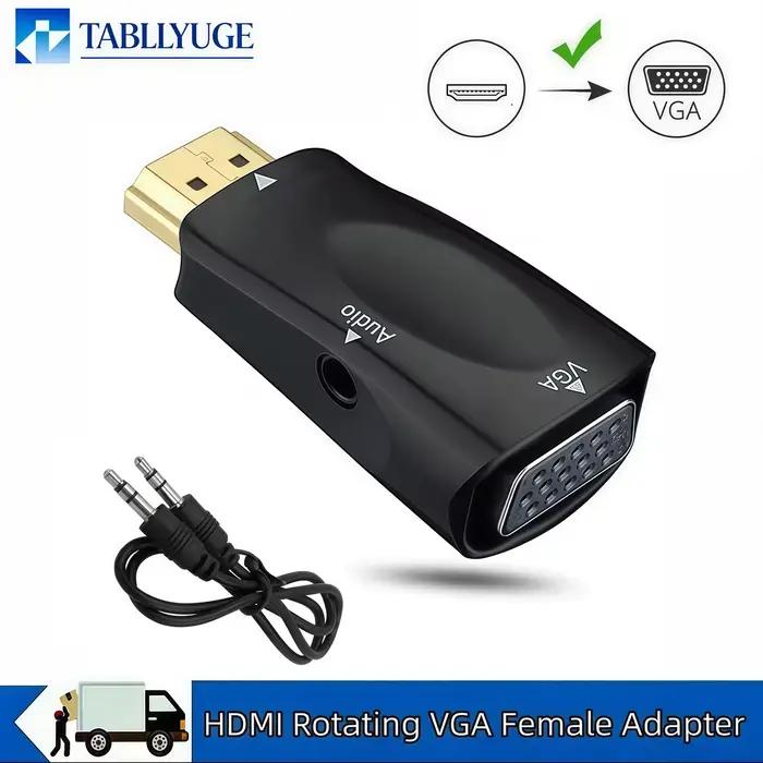 Convertisseur VGA compatible HDMI 1080P avec câble audio jack 3