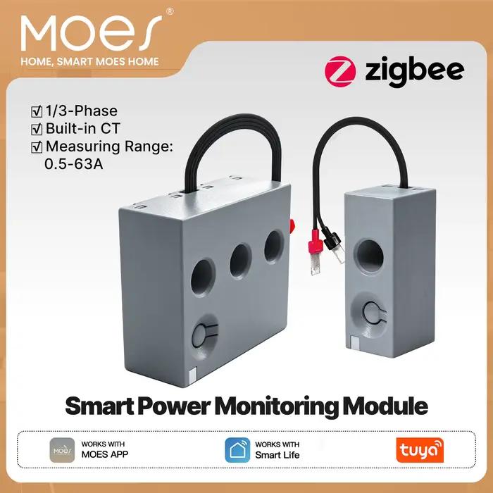 Module de mesure de puissance intelligent monophasé MOES Tuya Zigbee, moniteur de consommation électrique 63A avec transformateur de courant intégré