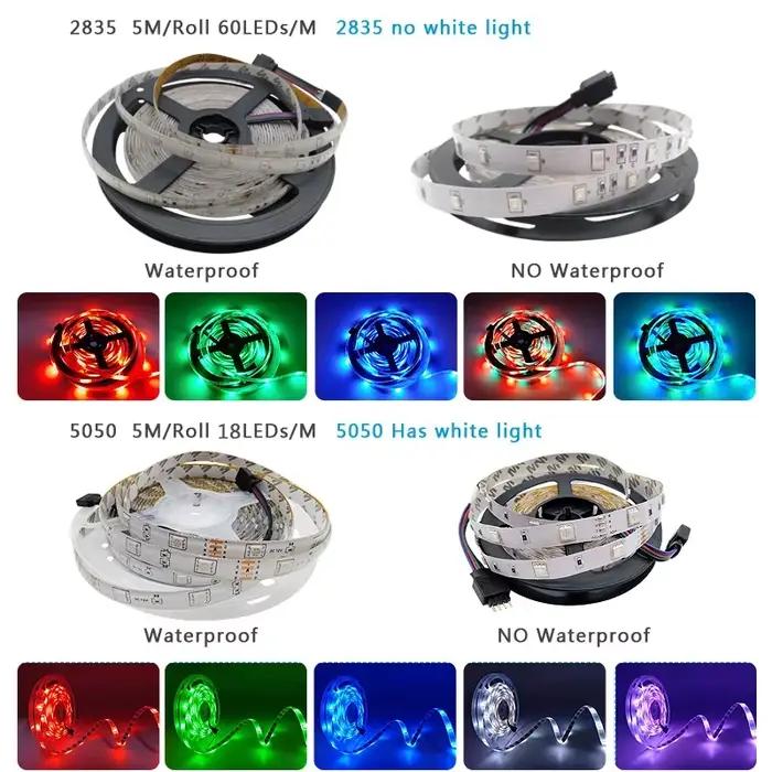 Bande lumineuse LED 12V 5050 2835 RGB auto-adhésive intelligente Wifi Bluetooth