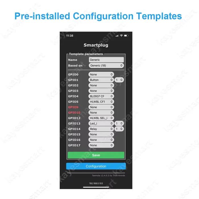 Prise intelligente Tasmota préprogrammée avec firmware TASMOTA