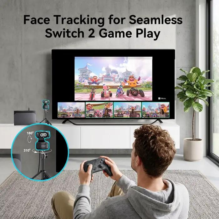 Webcam EMEET PIXY 2K, caméra PTZ à suivi IA avec contrôle gestuel et capteur Sony