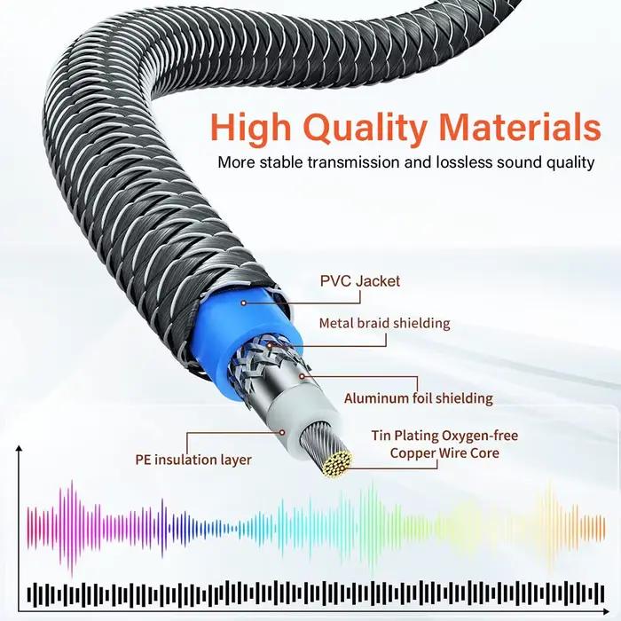 Câble coaxial SPDIF RCA vers RCA plaqué or pour amplificateur de caisson de basses console de mixage carte son boîtier TV PC de voiture prise phono stéréo HiFi 5.1
