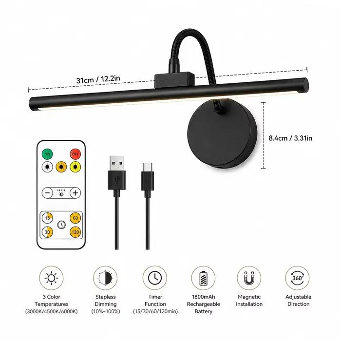 Lampe à LED sans fil pour tableau avec télécommande