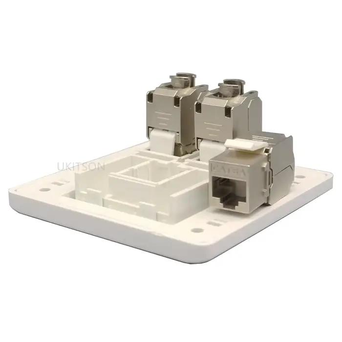 3 Ports CAT6A CAT7 RJ45 prise murale CAT 7 Jack Triple