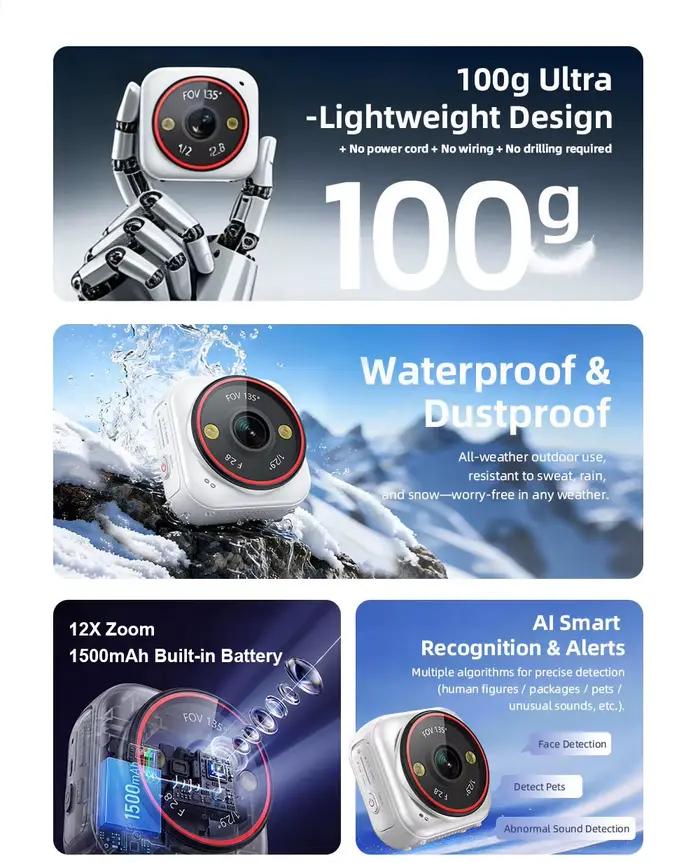 Caméra LS VISION Mini Live 7/24 Enregistreur IA 4G