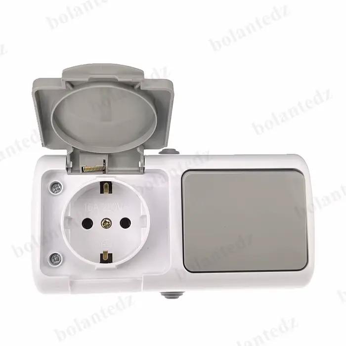 Allemagne prise européenne 2P + E IP54 Surface Type 2 Gang Schuko
