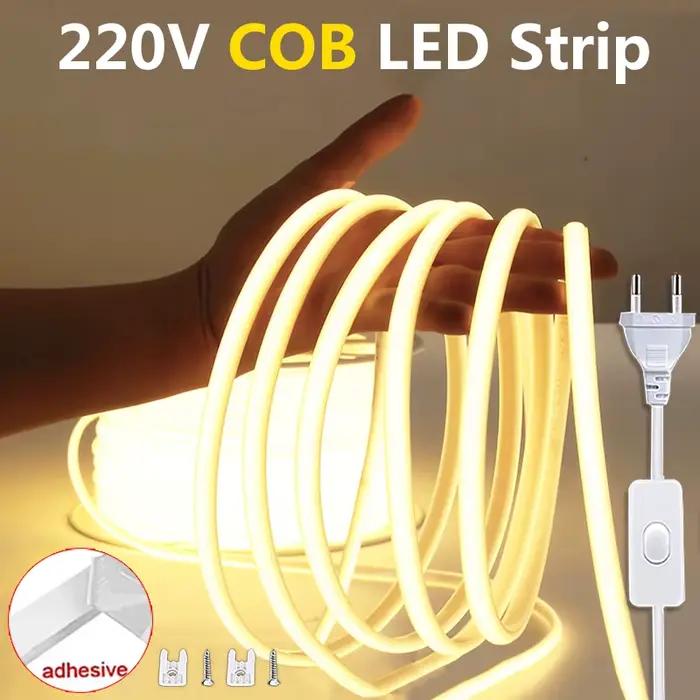 Bande lumineuse LED 220v avec interrupteur marche-arrêt