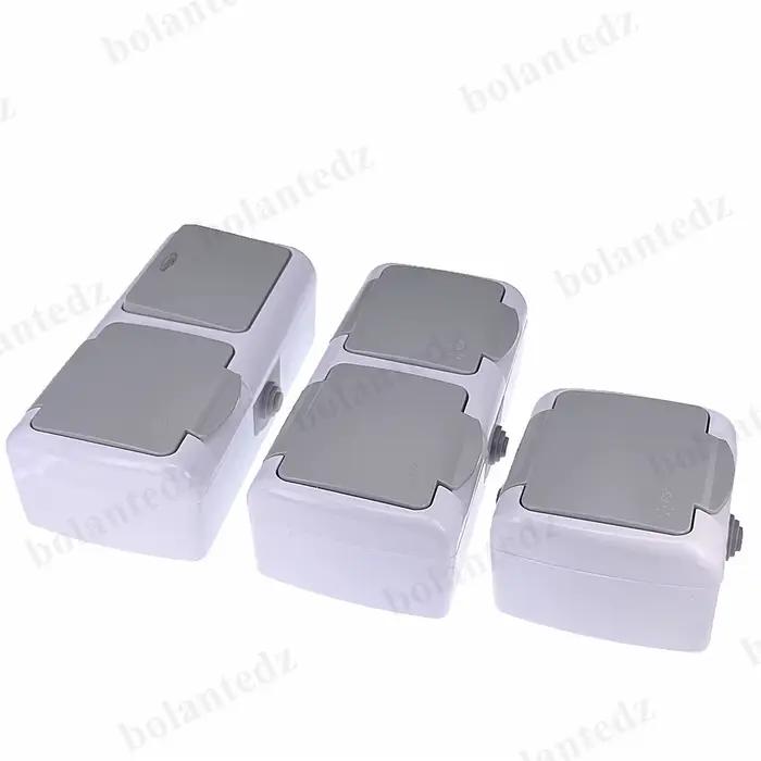 Allemagne prise européenne 2P + E IP54 Surface Type 2 Gang Schuko
