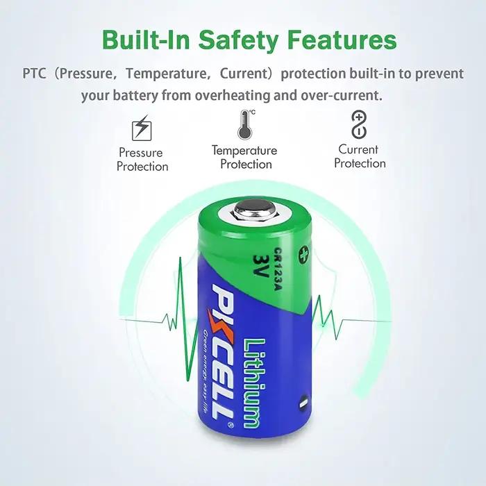 20 piles au lithium CR123A 3V non rechargeables pour alarme de porte et de fenêtre électronique AED