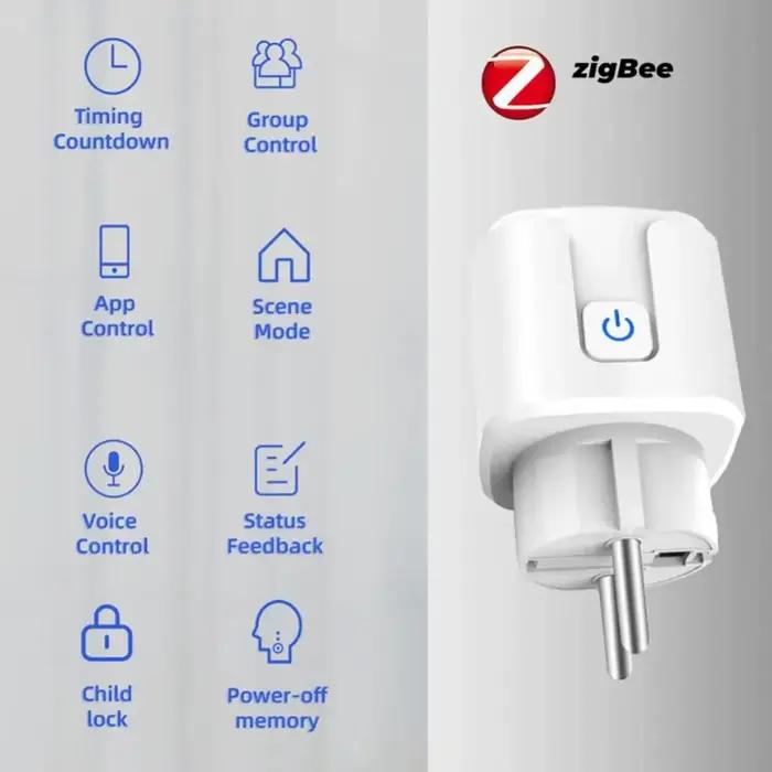 Tuya Zigbee-Prise intelligente EU avec surveillance de l'alimentation