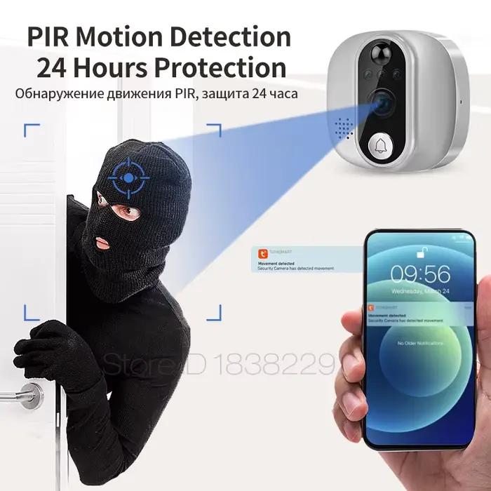 KAK visionneuse de porte caméra WiFi Tuya SmartLife APP 1080P judas numérique