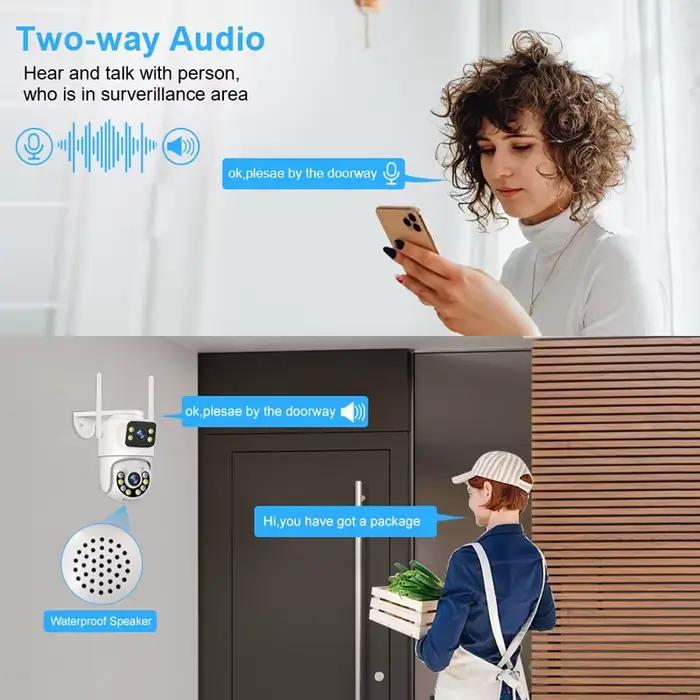 Smar-Caméra de surveillance extérieure PTZ IP WiFi HD 6MP