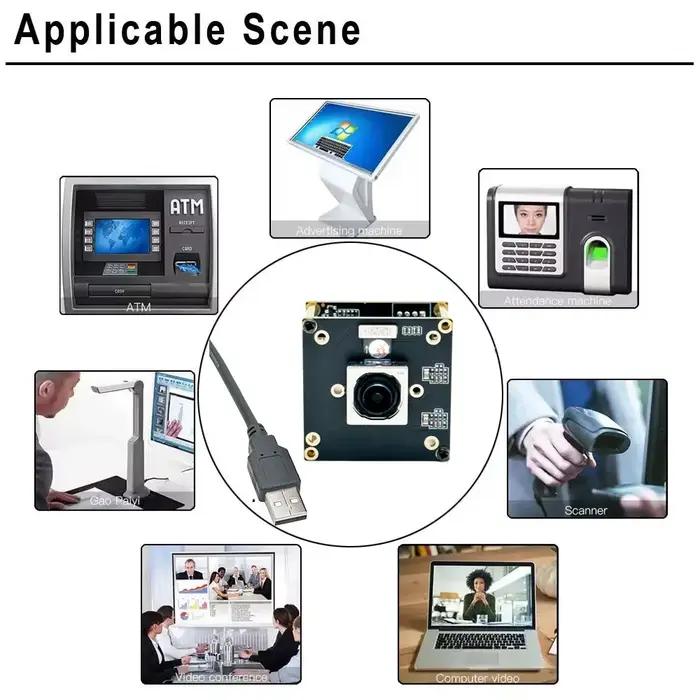 Module de caméra USB 50 Mégapixels HD 50MP 8160 x 6120 IMX766 USB2.0 Webcam OTG UVC PCBA sans distorsion