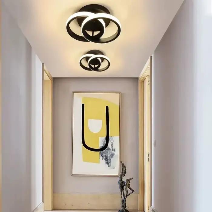 LED allée plafonniers lustre moderne trois couleurs lampe lampes minimalistes pour chambre lumière Surface Installation salle à manger