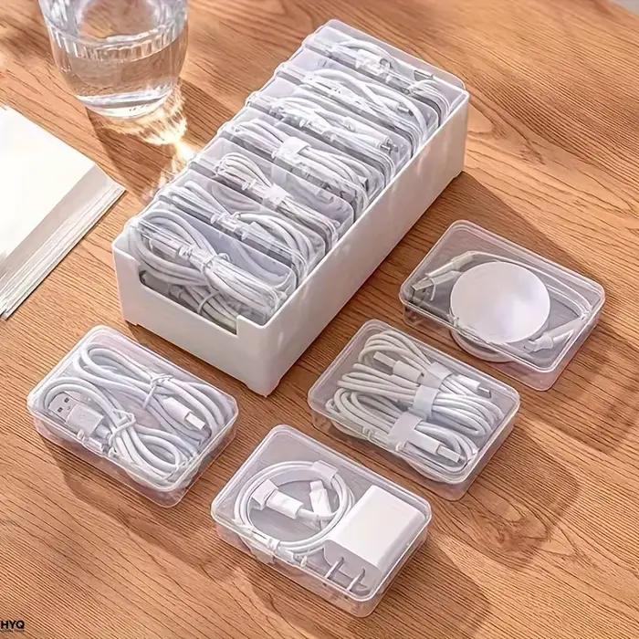 Boîte de rangement pour câbles avec 7 petits compartiments