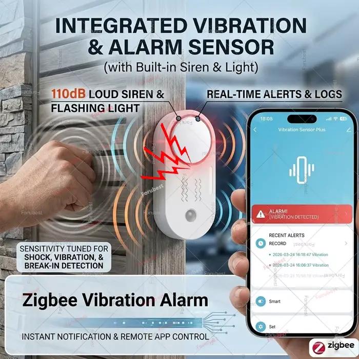 Alarme sirène intelligente Zigbee pour la sécurité domestique avec alertes stroboscopiques