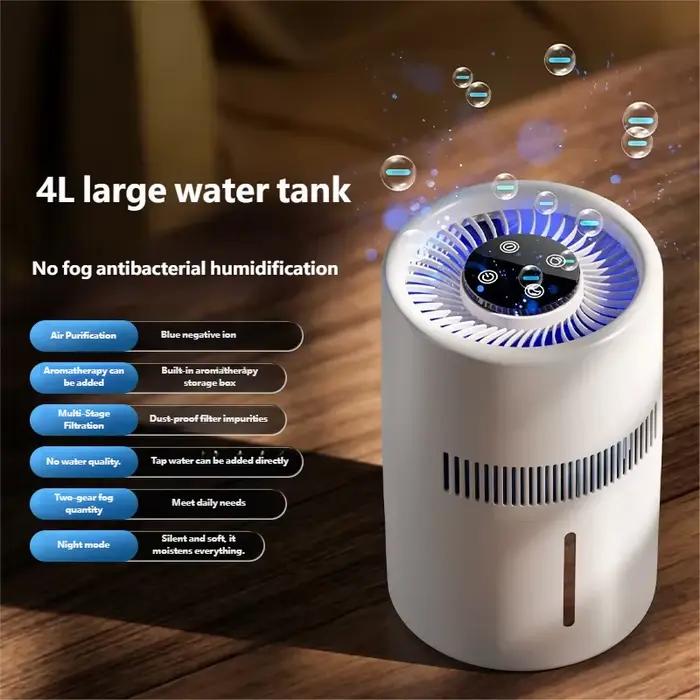 HOMEFISH Humidificateur purificateur d'air sans brouillard pour bureau à domicile
