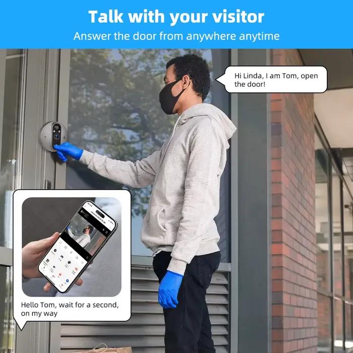 3MP Tuya Smart Peephole avec caméra infrarouge