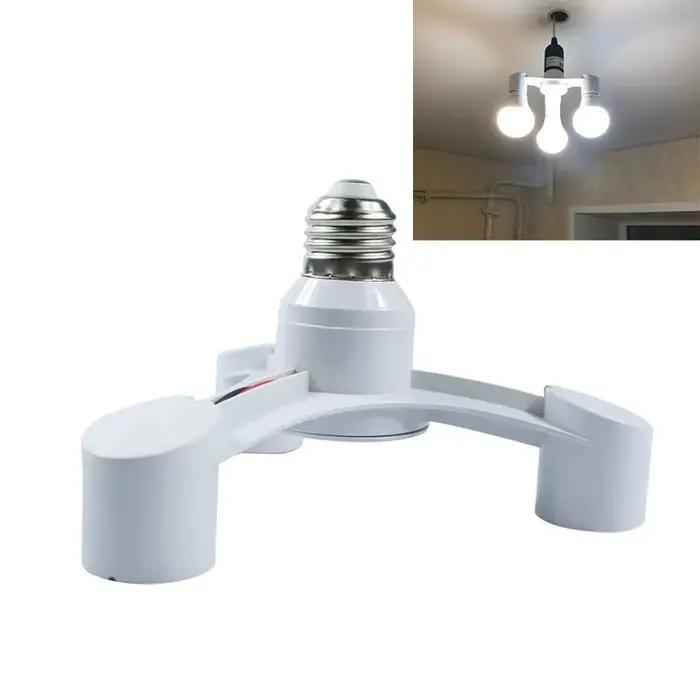 Douille d'ampoule E27 à 3 E14 / E27 à 4 E14 séparateur convertisseur vis support de lampe à induction occasionnel pour amélioration de l'éclairage maison bureau magasin