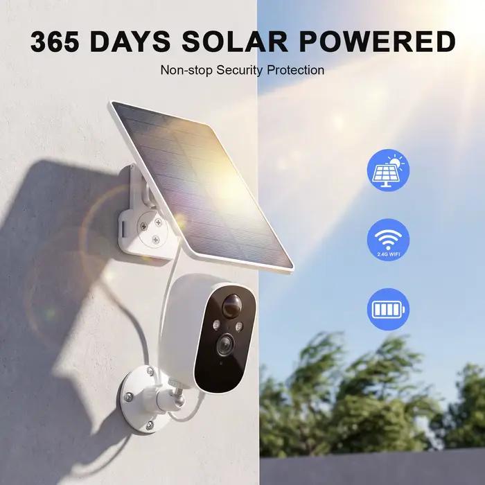 Caméra de sécurité solaire 2K
