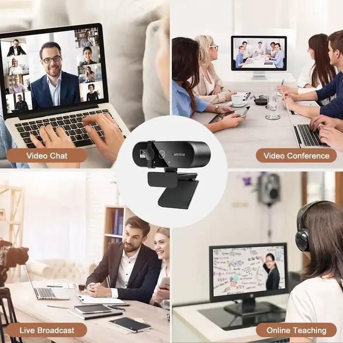 Webcam 4K dtvane avec mise au point automatique et microphone intégré pour visioconférences et cours en ligne