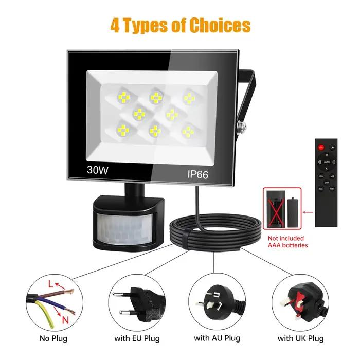 Projecteur LED extérieur avec capteur de mouvement et télécommande