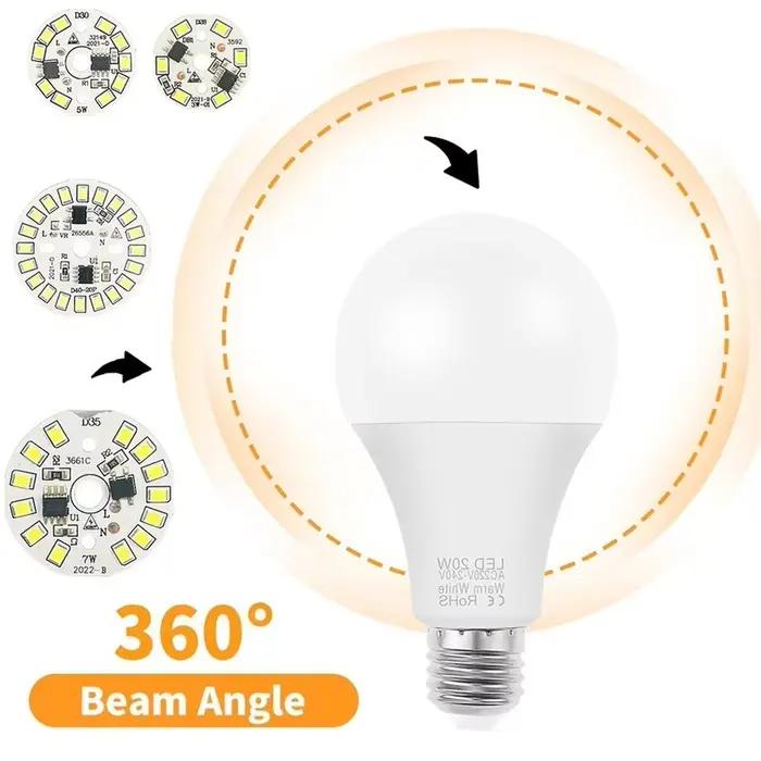 Puce LED pour ampoule 3W 5W 7W 9W 12W SMD 2835 perles de lumière rondes AC 220V-240V