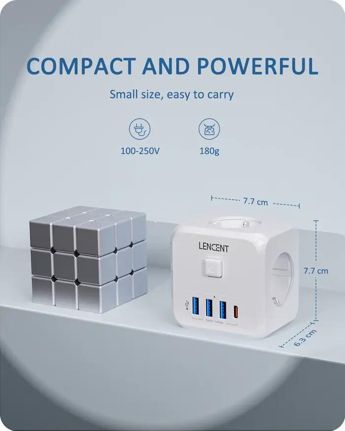 LENCENT Prise USB prises de dés EU