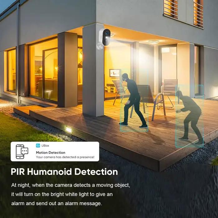 LS VISION 4G caméras de sécurité sans fil extérieure 2K WiFi alimenté par batterie détection de mouvement projecteur sirène alarme caméra intérieure à la maison