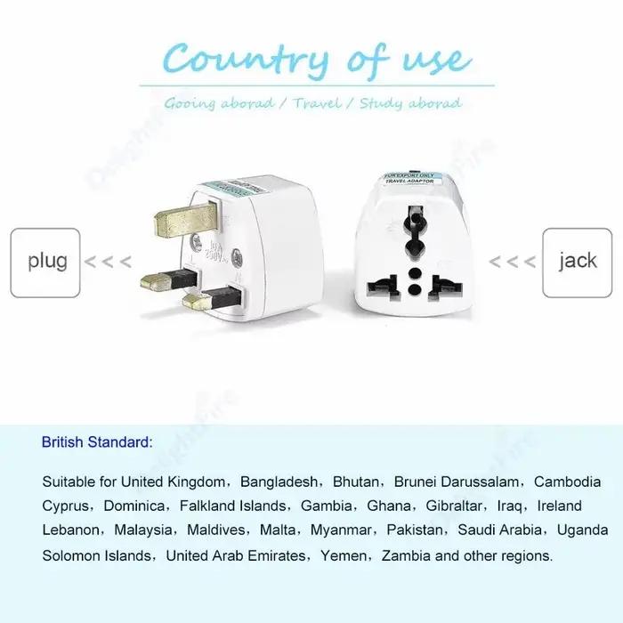 Adaptateur de prise britannique pour voyageurs - Prise électrique britannique de Singapour - Convertisseur de puissance Type G pour usage général et résidentiel