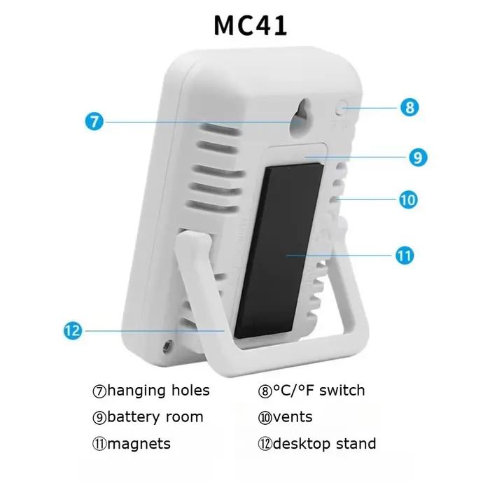 Thermomètre et hygromètre électroniques d'intérieur avec écran rétroéclairé pour chambre et espace de vie