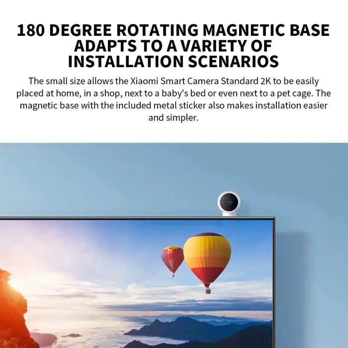 XIAOMI caméra IP intelligente édition Standard 2K HD Vision nocturne infrarouge CCTV interphone vocal AI alarme Base magnétique maison WiFi Videcam