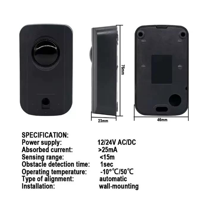 Capteur de détecteur infrarouge de sécurité pour porte de barrière automatisée/balançoire/coulissante/porte de