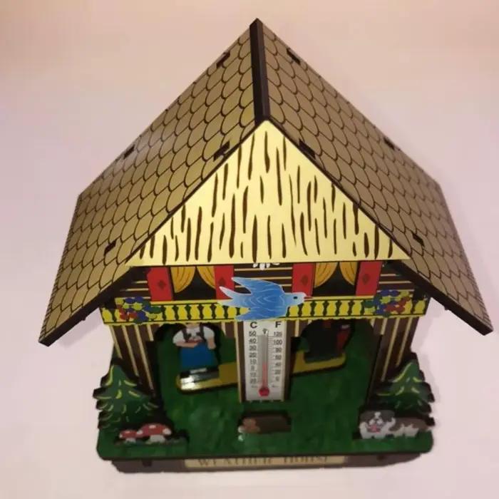 Baromètre de maison en bois créatif