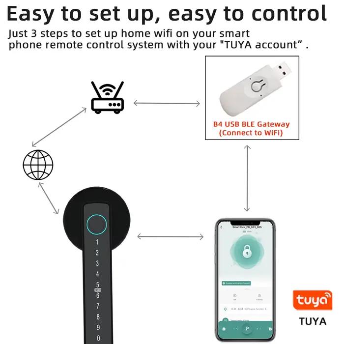 RAYKUBE M5 Tuya BLE serrure de porte intelligente à empreintes digitales